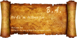 Brém Alberta névjegykártya